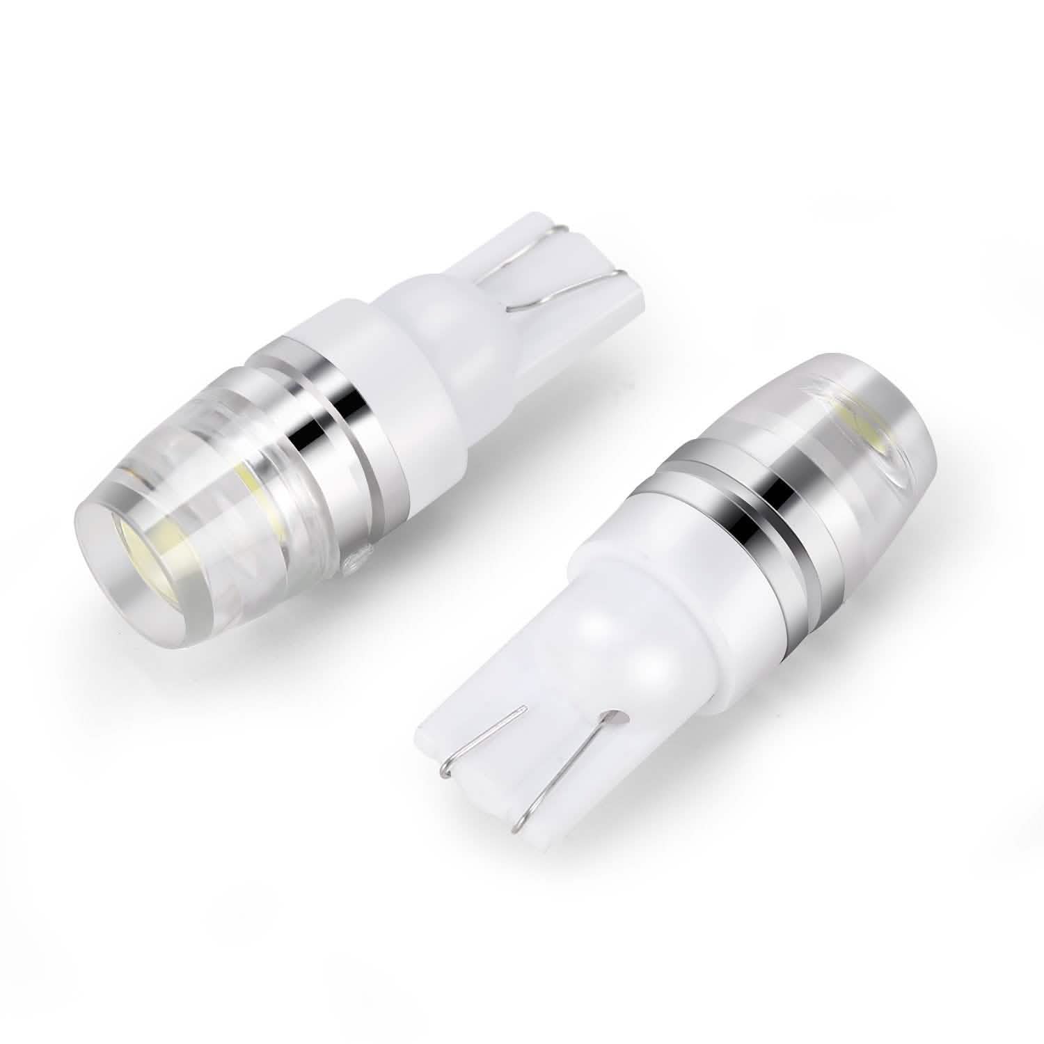 10-Piece: Xenon White Wedge Base LED Bulbs