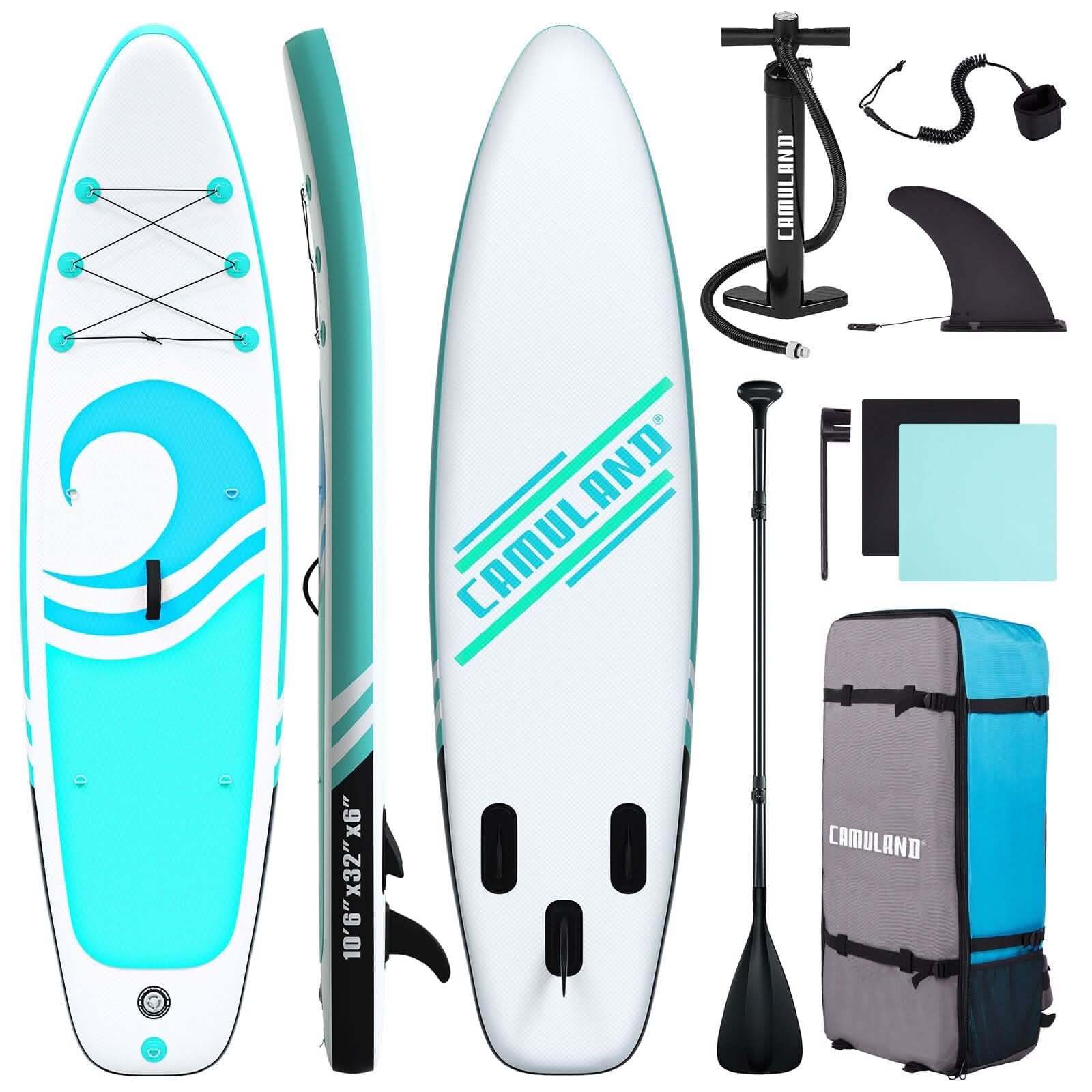 10’6” x 32”x 6” Paddle Boards for Adults with Premium SUP Accessories and Backpack