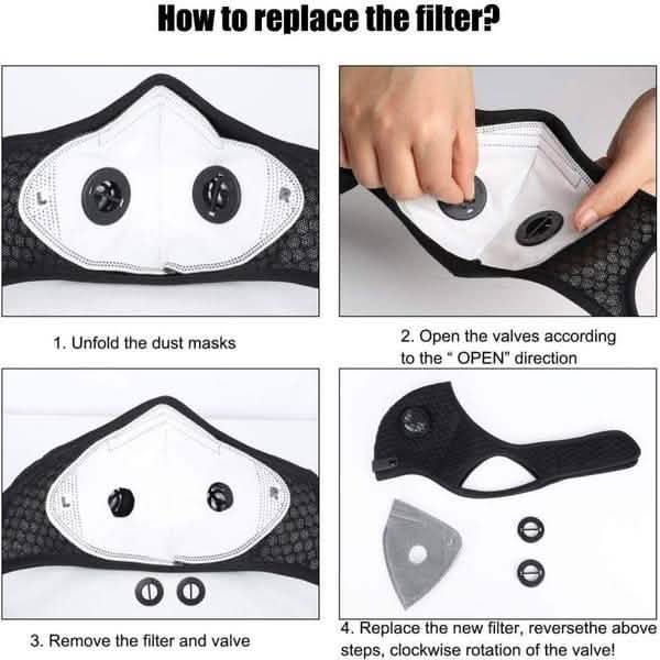 11-Piece Set: Breathable Bacteria-Proof Sport Face Mask with Activated Carbon PM 2.5