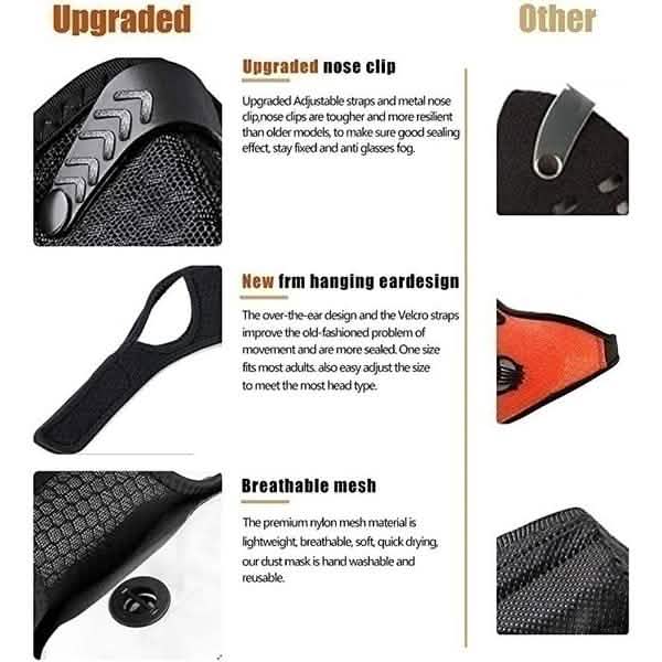 11-Piece Set: Breathable Bacteria-Proof Sport Face Mask with Activated Carbon PM 2.5