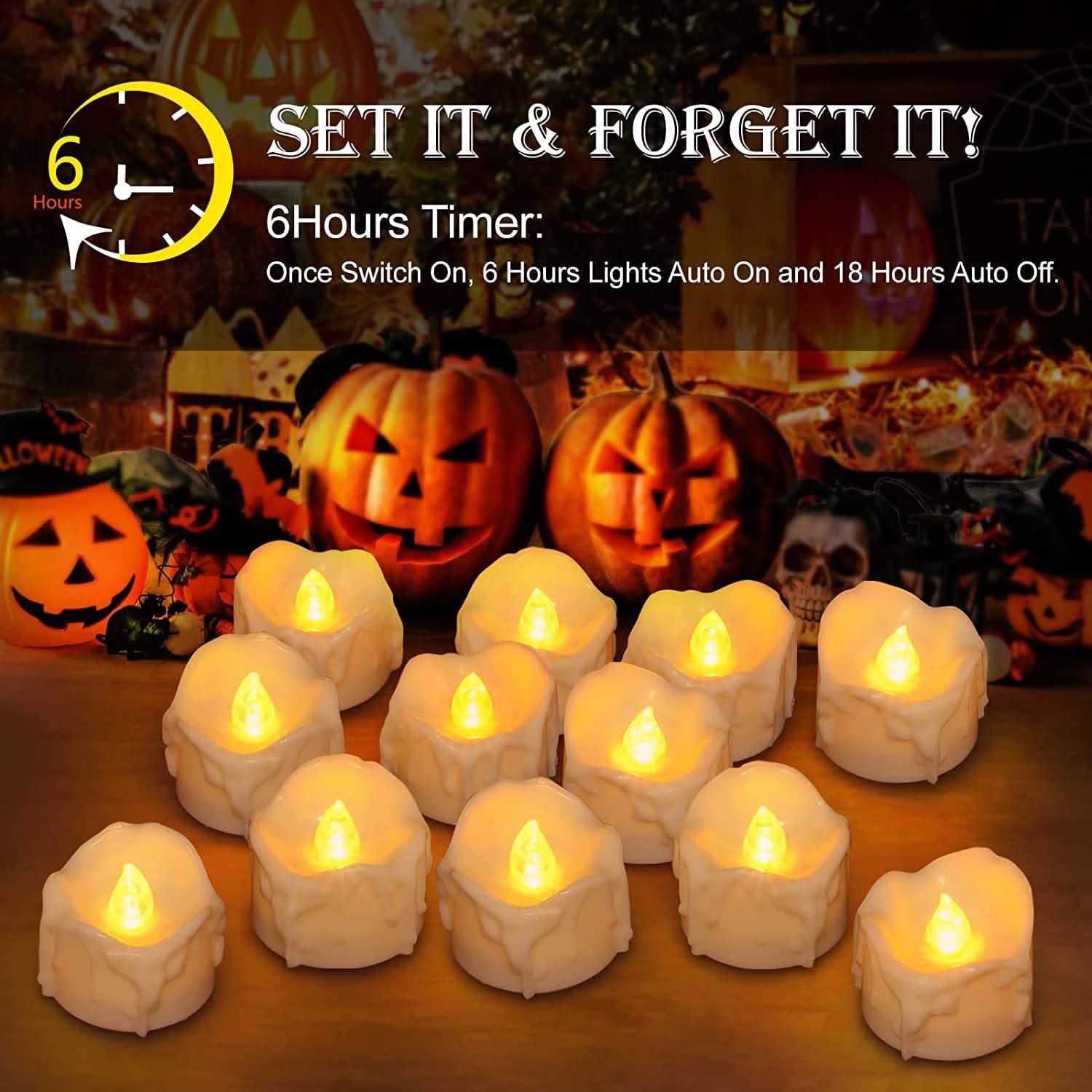 12-Pack: LED Timer Candle Decoration
