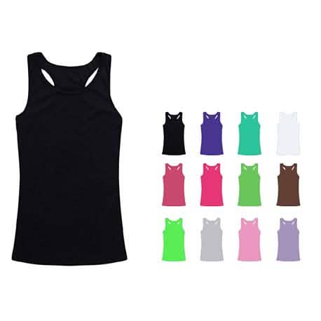 12-Pieces: Women Ribbed Racerbacks Fitness Yoga Sleeveless Tank Top