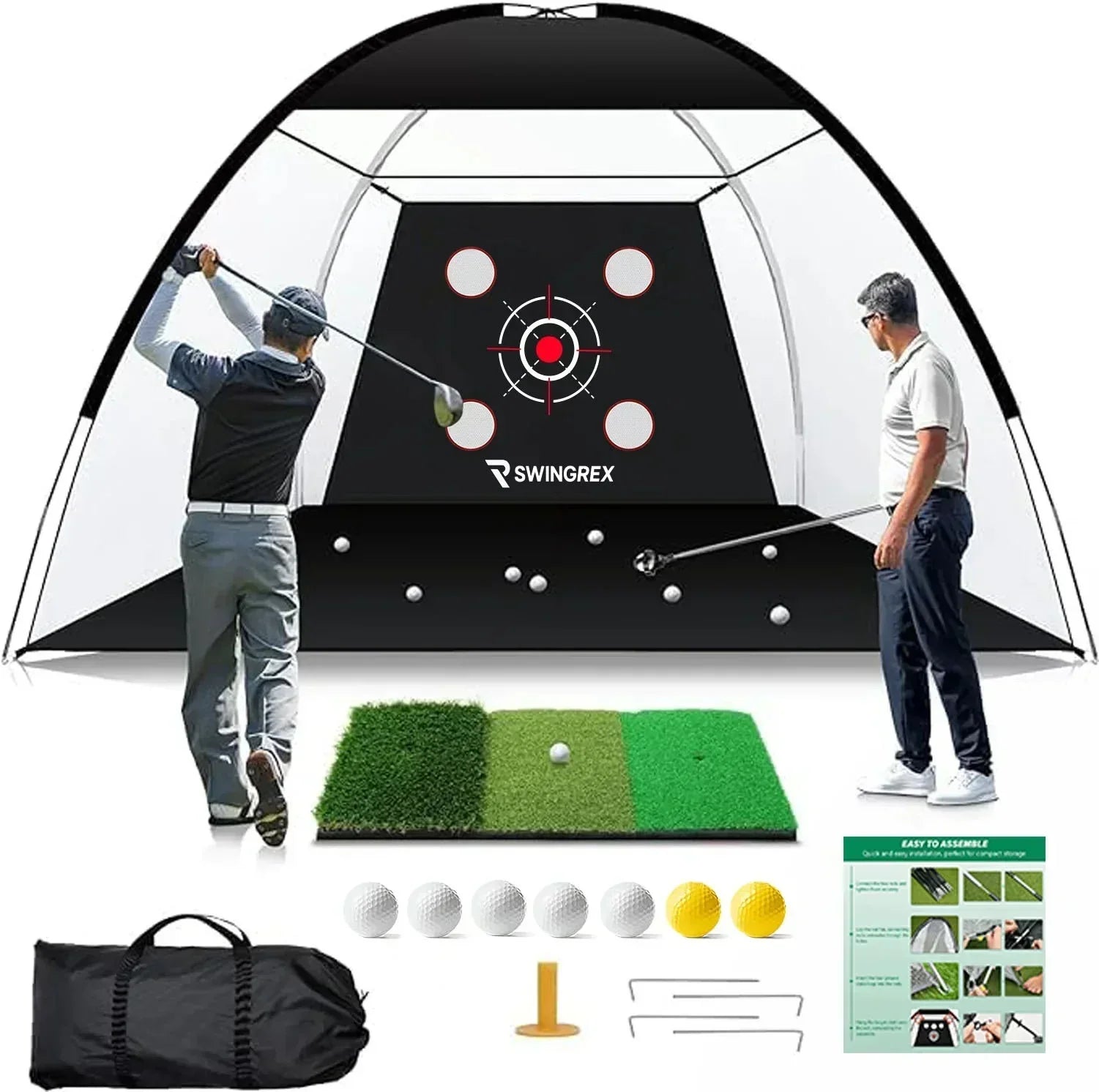 10x7FT Golf Practice Net with Mat & Target – Backyard Driving & Chipping Aid